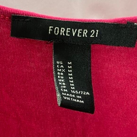 FOREVER 21 Women's Fuchsia Short Sleeve V-Neck Wrap Romper SZ M - Picture 10 of 12